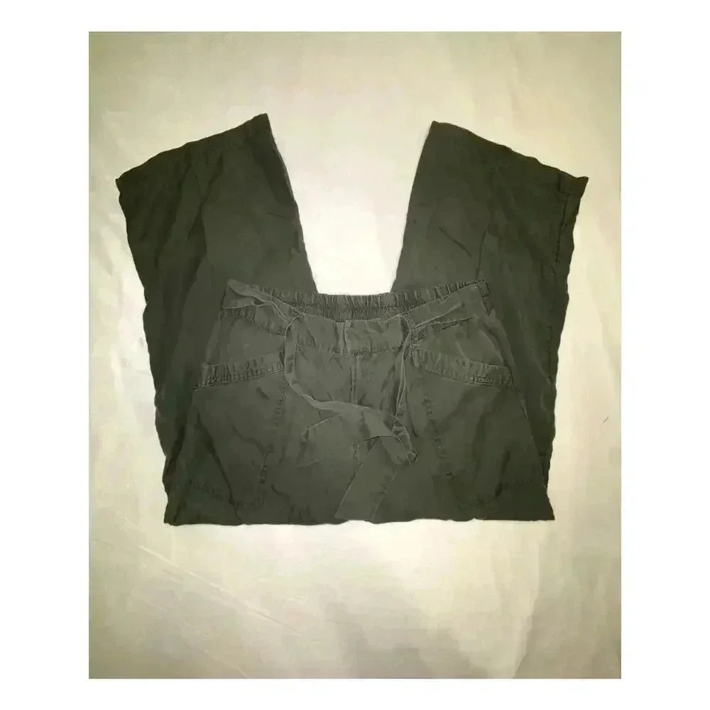 Joe Fresh Womens Olive Green Wide Leg Cropped Pants